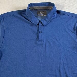 Twillory Polo Shirt Mens 2XL Athleisure‎ Performance Short Sleeve Blue